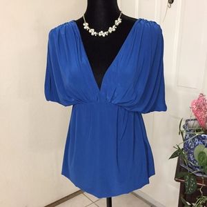 T-Bags Los Angeles Blue V-Neck Top (size M)